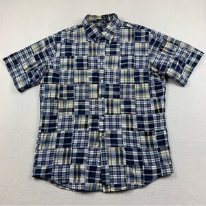 Daniel Cremieux Shirt Mens Large L Patchwork Plaid Button Down Cotton‎ Hipster